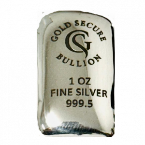 1oz Gold Secure Silver cast bar (restocking Dec 2025)